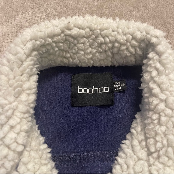 Boohoo Navy Blue Corduroy Trucker Jacket - Picture 4 of 5